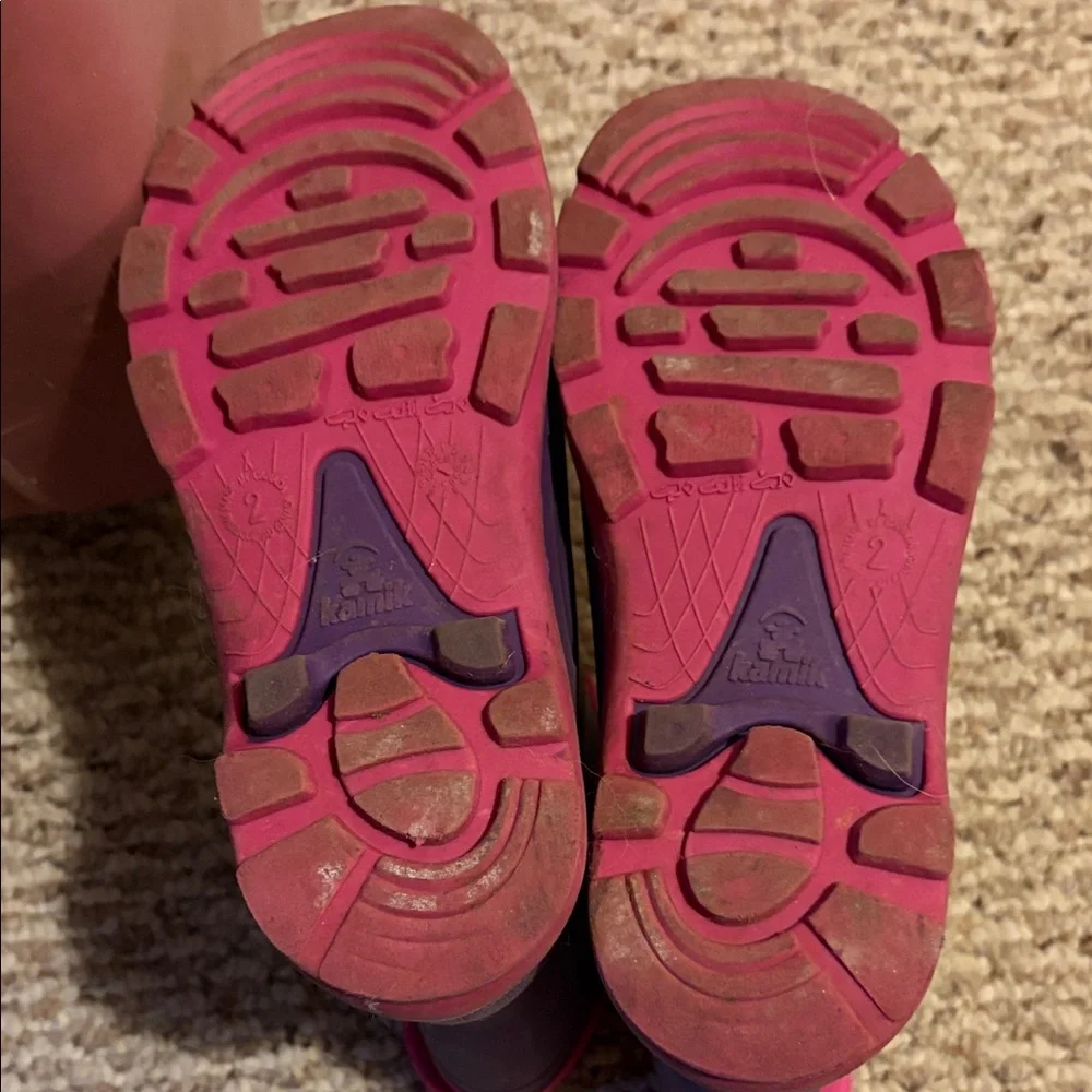 Kamik girls size 2 Purple and Pink Boots